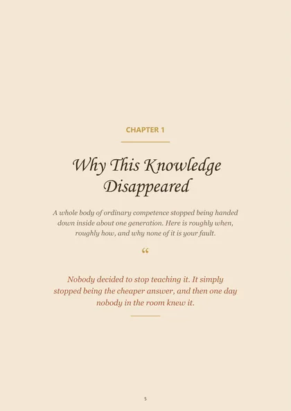 The opening page of the free chapter, Why This Knowledge Disappeared